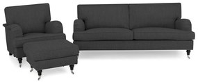 Set mobilier tapițat Bloomington A127Tapiterie, Picioare: Metal, Lemn, Role