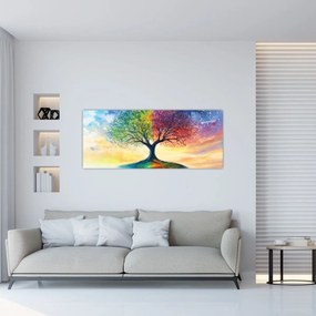 Tablou – Arbore pictat al anotimpurilor (120x50 cm)