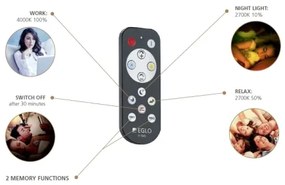 Eglo 98894 - Plafonier LED ZUBIETA-A 18W 230V dimabil cu telecomandă