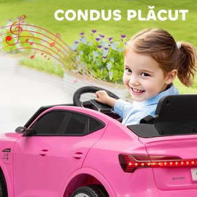 HOMCOM Mașină Electrică pentru Copii 12V cu Telecomandă, Viteză 3-5 km/h și Muzică, Culoare Roz | Aosom Romania
