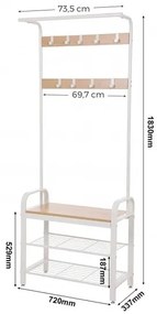 Cuier Haine Vintage Alb, 72 Cm