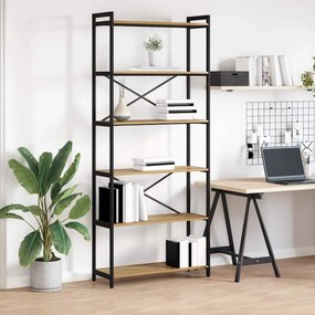 vidaXL Bibliotecă stejar artizanal 80 x 30 x 188 cm Lemn compozit