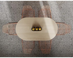 Masă de dining cu blat cu aspect de lemn de stejar 100x180 cm Lago – TemaHome