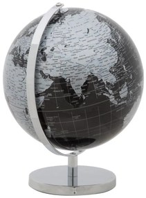 Decoratiune glob negru/argintiu din metal, ∅ 25 cm, Globe Mauro Ferretti