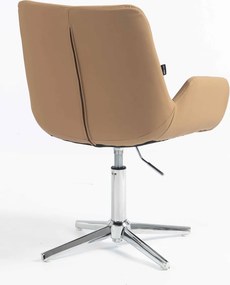 HR240CROSS Scaun Carmel Piele Ecologica Premium Soft cu Bază Cromata