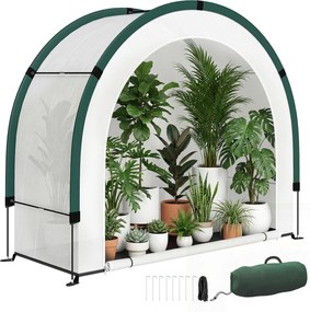 Outsunny Seră cu partea superioară curbată, seră din folie pliabilă 200 x 80 x 164 cm Verde | Aosom Romania