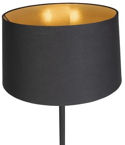 Lampă de podea inteligentă neagră cu abajur negru 45 cm inclusiv Wifi A60 - Simplo