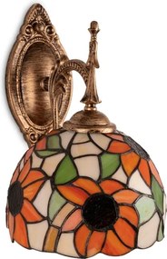Brilagi - Aplică de perete Tiffany SUNFLOWER din vitralii 1xE14/40W/230V