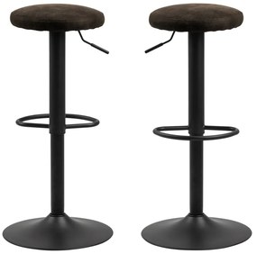 Scaun de bar gri cu înălțime ajustabilă tapițat (înălțime șezut 62 cm) Finch – Actona