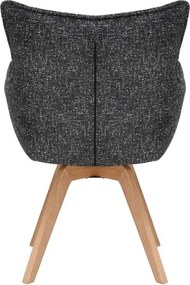 Set de 2 scaune pivotante picioare din lemn VOGUE antracit