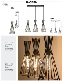 Lustra cu 3 pendule design industrial Leandros