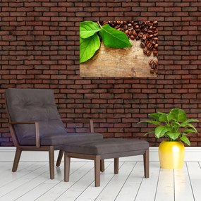 Tablou pe sticlă - Cafea (70x50 cm)