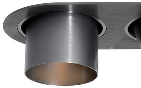 Spot îngropat rotunjit, metal gri-antracit, GU10, 70 mm, inclinabil, 2 lumini - Installa