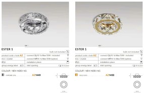 Spot incastrat cristal pentru tavan ESTER 1 auriu
