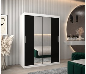 Dulap de haine 150 cm Toki 1 (alb mat + negru mat). 1064902