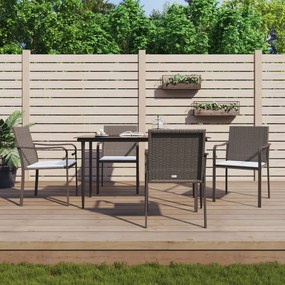 vidaXL Set mobilier de grădină cu perne, 5 piese, poliratan și oțel