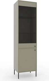 Vitrina cu doua usi, Tili, ADRK Furniture (Culoare: Negru)