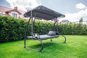 Leagăn de grădină reglabil în gri