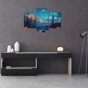 Tablou - Camping în munți (90x60 cm)