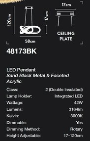 Lustra LED suspendata design modern Belle negru