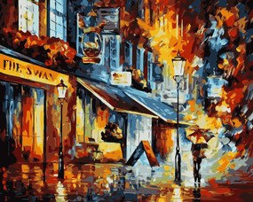 Pictura pe numere cu un cadru "Stradă colorată" 50x40 cm