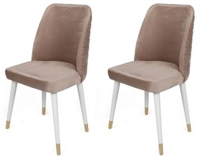 Set de scaune de sufragerie Hugo Beige and White,2 bucăți