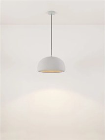 Lustra suspendata cu textura granulata Davo 43cm, gri piatra