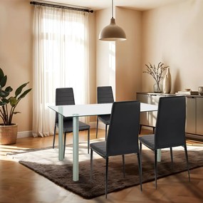 Set de masă Verna 4+1 negru-negru