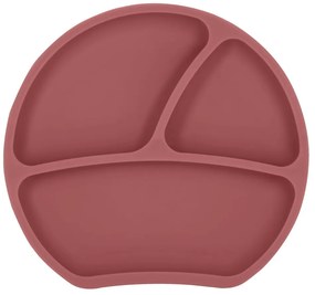 Farfurie pentru copii cărămizie din silicon 19x20,5 cm Dusky Pink – Kindsgut