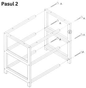 Noptieră camera copilului, model tigru, cu 2 sertare, H&amp;S Collection, MDF, 41x33,5x43 cm, albastru