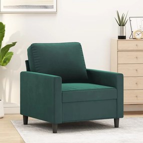 vidaXL Fotoliu canapea, verde închis, 60 cm, catifea