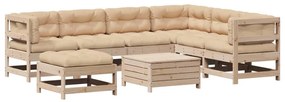 3250624 vidaXL Set mobilier de grădină cu perne, 8 piese, lemn masiv de pin