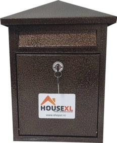 Cutie postala metalica cu 2 chei HouseXL® MailBox, Dimensiune 39X28X7.5 cm, Vopsita in camp electrostatic, Tabla groasa, Model casuta