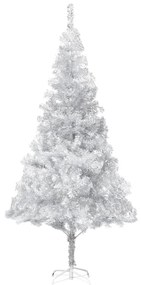 vidaXL Pom de crăciun artificial cu suport, argintiu, 210 cm, pet