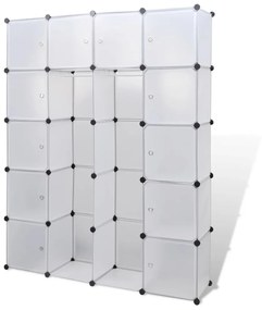 Dulap modular cu 14 compartimente alb 37 x 146 x 180,5 cm Alb, 14 compartimente, 1