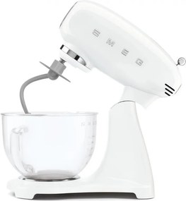 Mixer planetar SMEG SMF15WHEU, 1000 W, 4,8 l, 10 viteze, Actionare directa, Alb