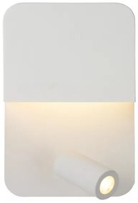 Aplică LED Lucide 79200/08/31 BOXER LED/10W/230V + LED/3W USB alb