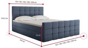 Supermobel Pat tapitat boxspring MARIN + topper, 120x200, basel 87