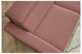 Colțar roz extensibil cu tapițerie din catifea reiată (cu colț variabil) Monaco – Bobochic Paris