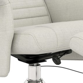 HOMCOM Fotoliu relaxant cu masaj și pouf, fotoliu TV cu spătar reglabil și șezut pivotant la 360° 78 x 95 x 88 cm crem | Aosom Romania