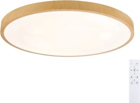 Corp de iluminat LED dimabil Brilagi-LED GLASS POOL DOUBLE, 80W, 230V, 60 cm, finisaj decor lemn + telecomandă