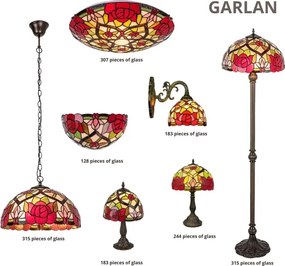 Brilagi - Aplică de perete Tiffany cu vitralii GARLAN 1xE14/40W/230V