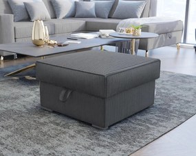 Taburet gri inchis SMART COSARO cu spatiu de depozitare 65x65 cm