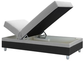 Pat de o persoană 85 cm Sodak (Negru + Gri) (cu sp. depozitare). 1100767