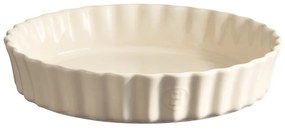 Formă din ceramică pentru plăcintă Emile Henry, ⌀ 28 cm, crem