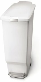 Coș pedală îngust 40 l, plastic alb, alb