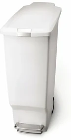 Coș pedală îngust 40 l, plastic alb, alb