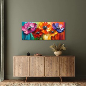 Tablou - Cinci flori colorate (120x50 cm)