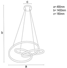 Lustră LED dimabilă pe cablu, 85W/230V, 3000-6500K, Ø 49 cm + telecomandă