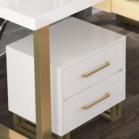 Birou dreptunghiular art nouveau alb și auriu DEPRIMO 39386 by Deprimo